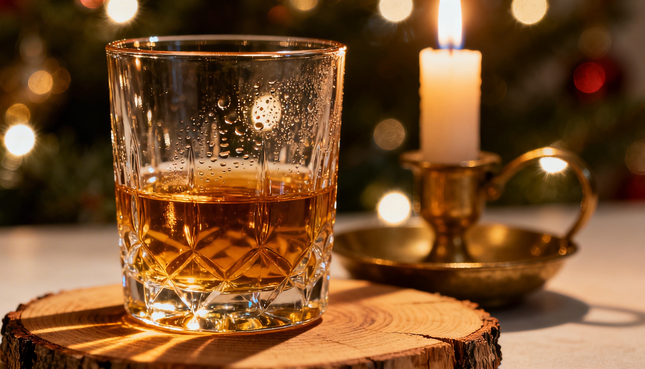 Premium single malt whisky tasting setup with proper glassware and atmospheric lighting